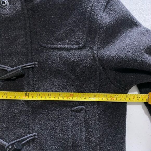 ZARA MAN Black Wool Blend Heavy Coat Size M - Picture 8 of 8